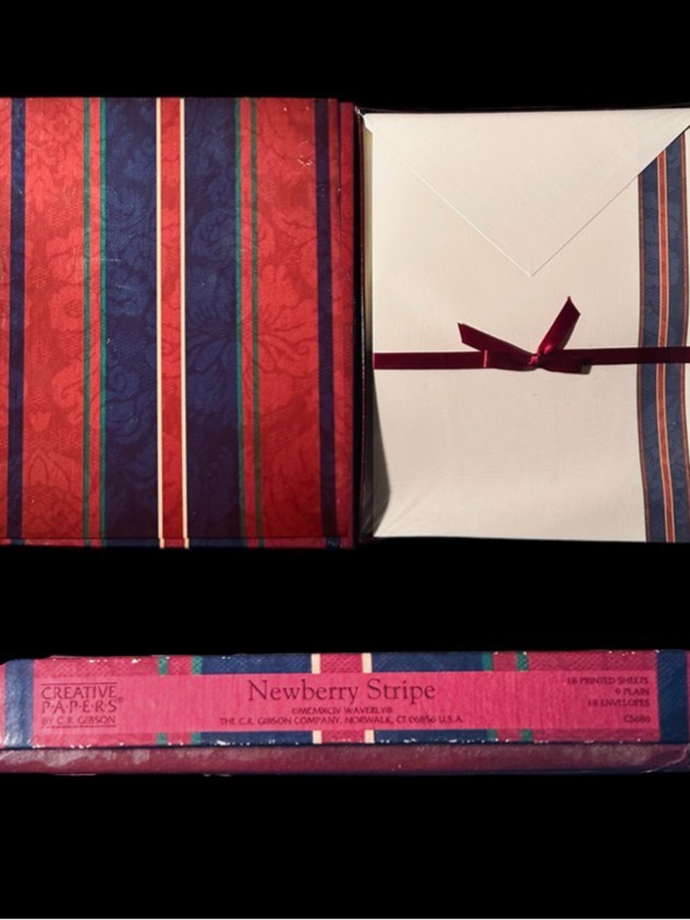 “Newberry Stripe” Vintage Stationery Set